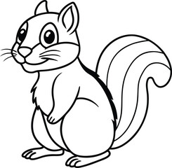 cute cartoon chipmunk outline