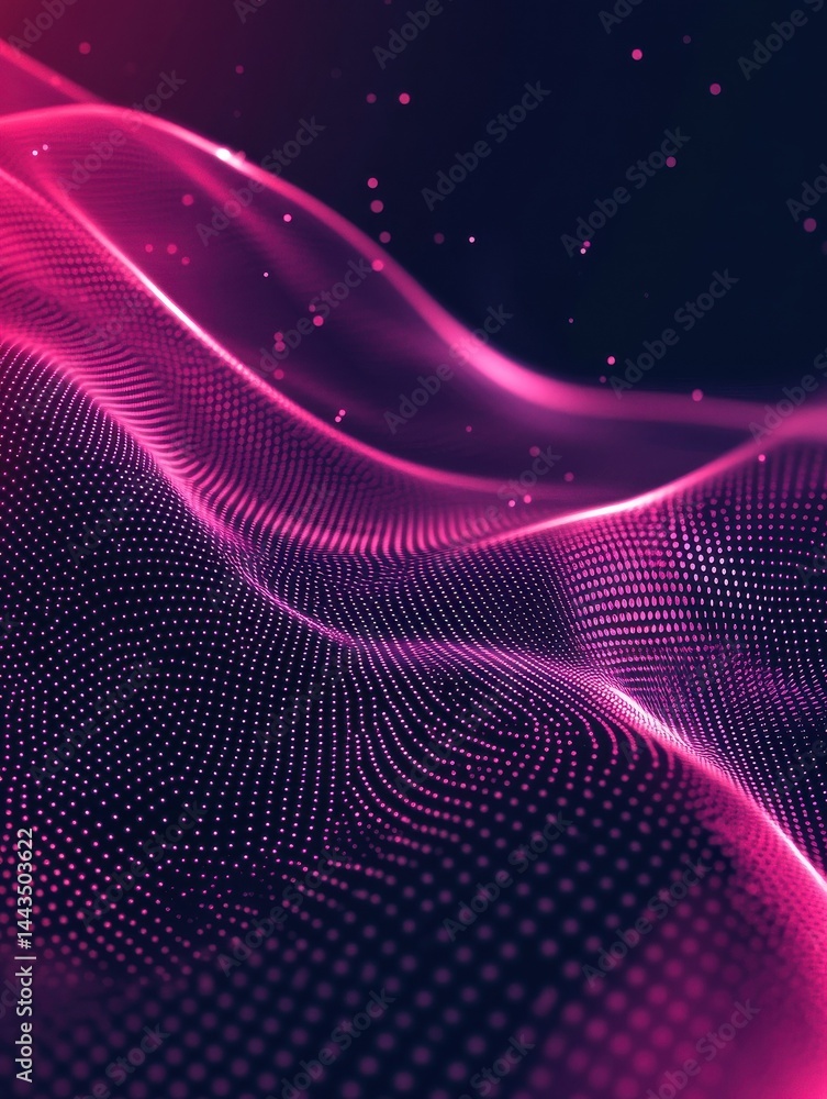 Poster futuristic abstract wave dot particle background isolate, abstract background with a wave of dots on
