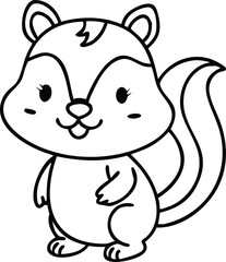 cute cartoon chipmunk outline