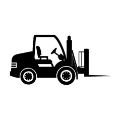 Silhouette of a heavy duty forklift truck used in warehouse operations