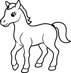 cute baby horse outline