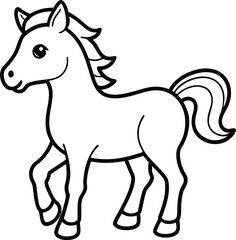cute baby horse outline