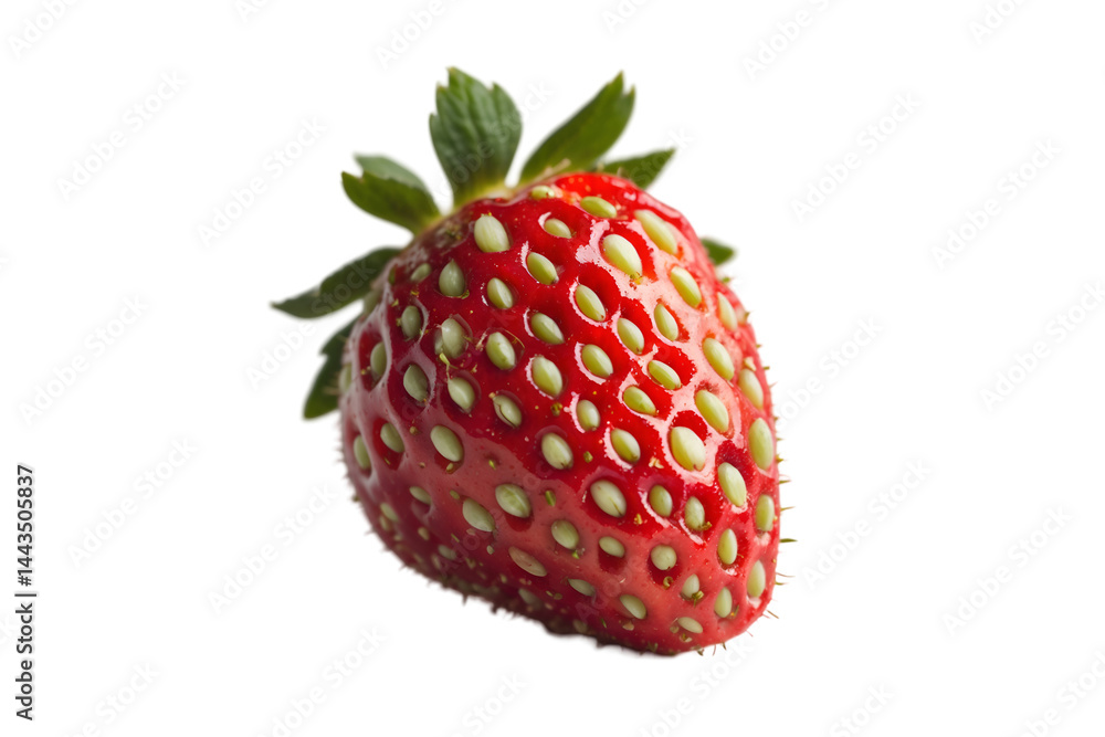 Poster vibrant strawberry close up displaying seeds in high detail isolated against a transparent canvas ma
