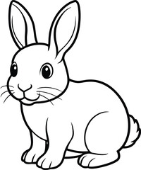 cute baby bunny outline image