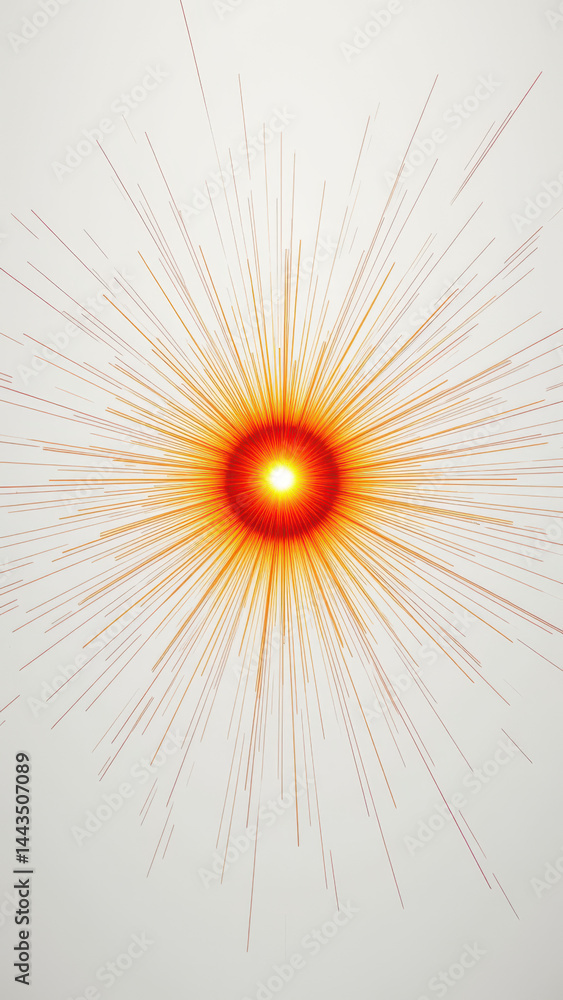 Poster artistic representation of an atomic explosion on a gray background.