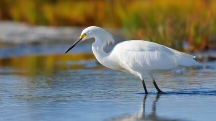 Snowy Egret in Shallow Water