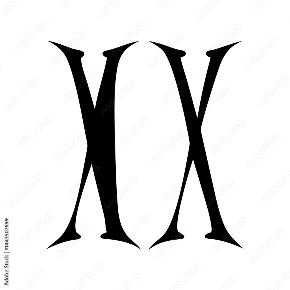 Poster elegant double x logo with a bold and minimalistic design style