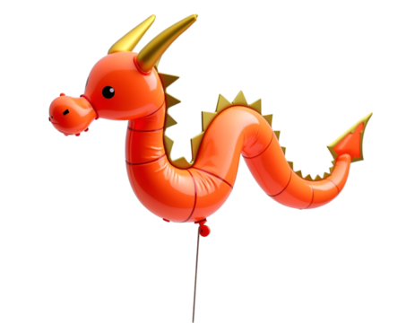 Whimsical Dragon Balloon, An Animated Celebration of Fantasy, Festivity and Joyful Celebrations, Perfect for Kids' Parties, Events and Birthday