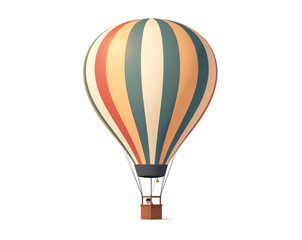Naklejka premium Whimsical Journey, A Colorful Hot Air Balloon Illustration Floating Gently Across the Sky, Evoking a Sense of Adventure and Freedom in a Minimalist Style