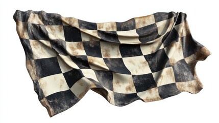 checkered flag isolated on white