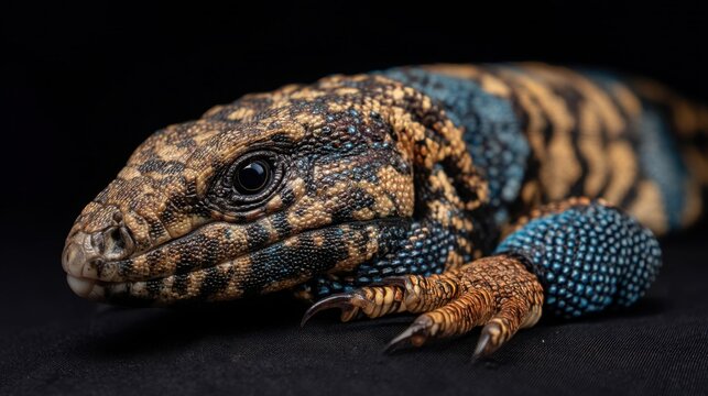 Tegu Lizard Close-Up: Scales and Details