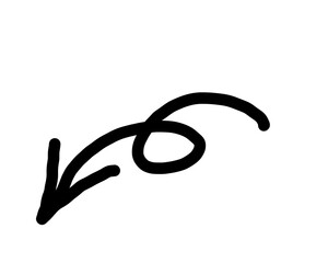 Hand drawn arrow, black chisel marker, whiteboard, presentation infographic element, for notebook, for scrapbook, for sketchbook, 