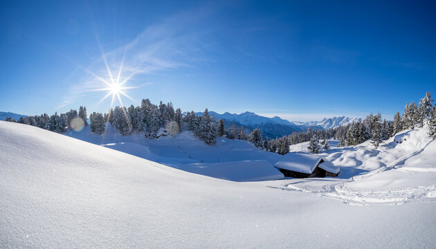 Winterlandschaft in Tirol Aifner Alm.