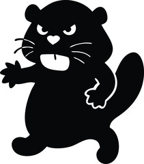 angry beaver silhouette