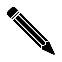 Minimalist depiction of a pencil using black and white contrast effectively