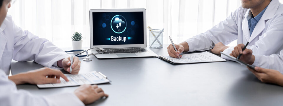 Backup Storage Data Internet Technology Business concept. Database storage cloud technology file data transfer sharing, cyber, big data information, internet banking application download upload brisk