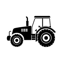 Obraz premium Simple black and white tractor vector illustration perfect for farm projects