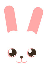 귀여운 토끼 얼굴 일러스트