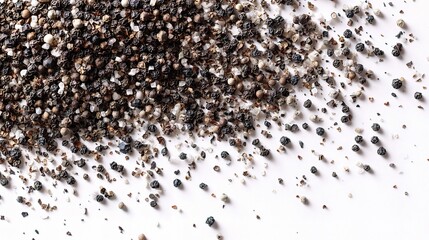 Mixed Spices and Pepper Grains on a White Background for Cooking