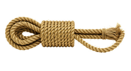 Isolated Coiled Natural Fiber Rope Knot
