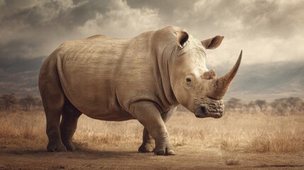 Obraz premium Majestic Rhino in the Savannah