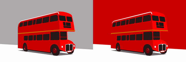 Vintage Red Bus on the Street of London