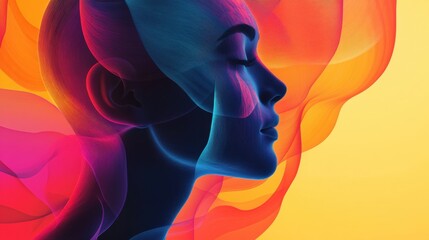 Unleash your potential abstract illustration. Vibrant illustration of abstract figure with text overlay, ideal for concepts of self improvement, motivation, and achieving goals.