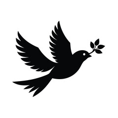 Obraz premium Silhouette of Bird Soaring from Branch Design