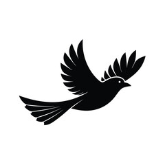 Obraz premium Bird Launching from Tree Branch Silhouette Art