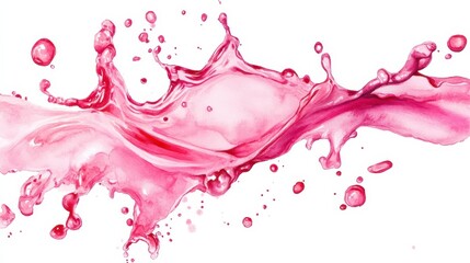 Abstract pink watercolor on white background.This is watercolor splash.It is drawn by hand.