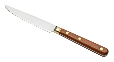 Isolated Elegant Steak Knife with Wooden Handle