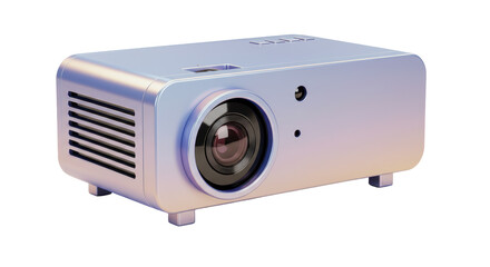 Isolated Silver Projector Modern Video Projector
