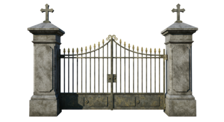 Isolated Cemetery Gate Stone Pillars