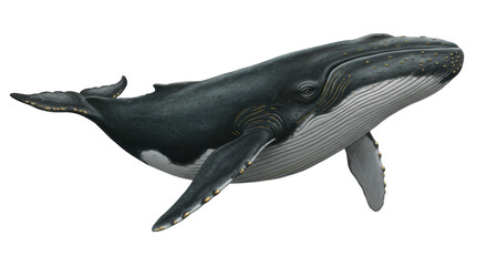 Isolated Humpback Whale Marine Mammal Swimming Wildlife © Adrian