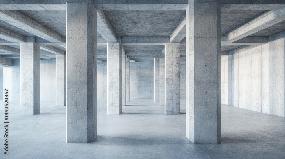 Poster architecture details modern building concrete bias columns space perspective abstract background