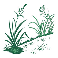 Obraz premium Green grass and weeds illustration