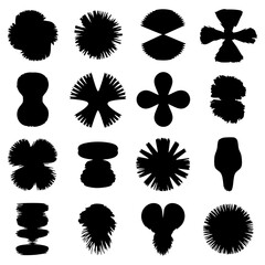 Abstract Organic Burst and Radial Shapes – Bold Black Silhouettes