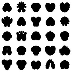 Abstract Organic Blob Shapes with Symmetrical Designs – Bold Black Silhouettes