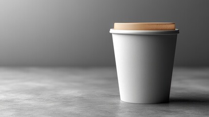 Blank White Coffee Cup Mockup on Grey Surface