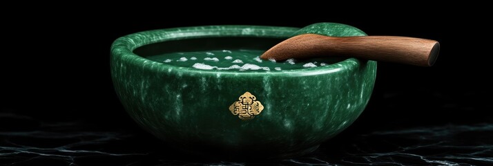 Obraz premium Luxurious Emerald Green Bowl for Wellness