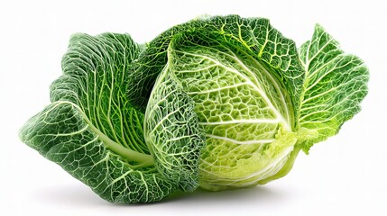 Obraz premium Fresh Green Cabbage with Textured Leaves and Beautiful Coloration