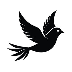 Obraz premium Flying Bird Perched Silhouette Artwork