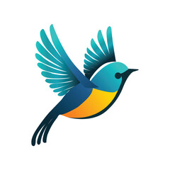 Colorful Bird in Flight Vector Illustration