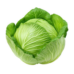 Obraz premium Ripe green cabbage isolated on transparent background.