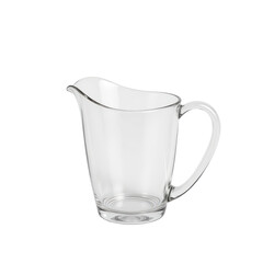 a classic glass measuring cup placed on white background