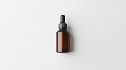 Black dropper bottle mockup on white background  
