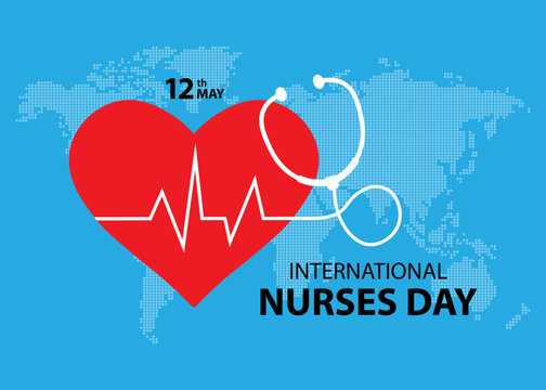 World International Nurses Day May 12th Background vector illustration