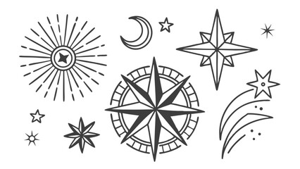 vector illustration of a compass rose