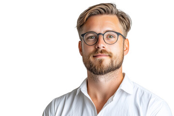 Obraz premium Handsome man with glasses on transparent background
