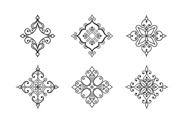 Elegant victorian graphic ornament vector collection